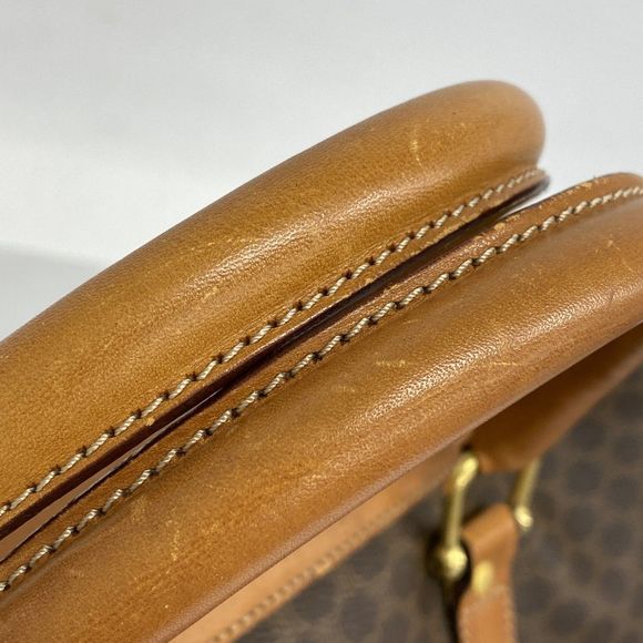 Celine Boston Bag Macadam PVC Brown Gold Hardware Women's - Picture 8 of 10